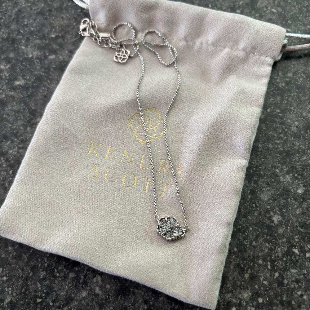 Kendra Scott Silver Druzy Necklace